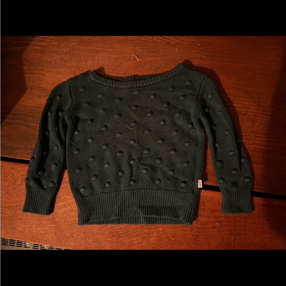 Little Sleepies green pompom sweater
